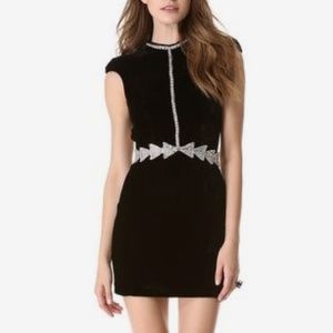 Brand New Sass and Bide Velvet Crystal Embellished Mini Dress